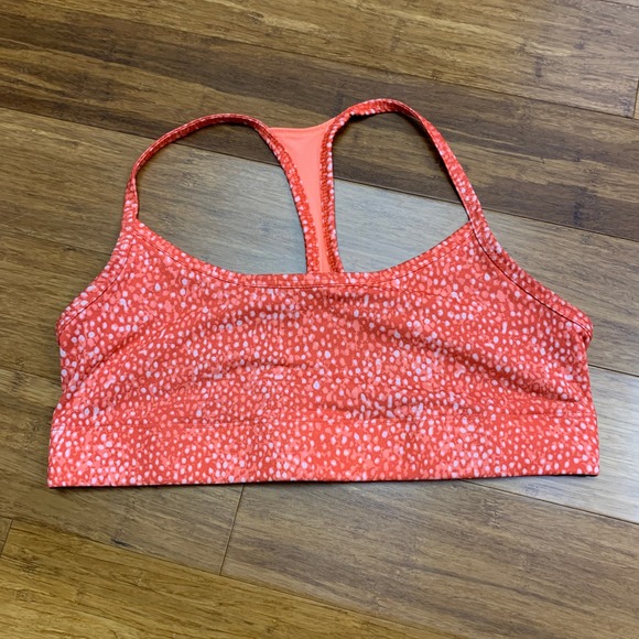 Champion‎ Sports Bra Womens size Medium Coral Pink Speckled Racerback Activewear - Picture 1 of 3